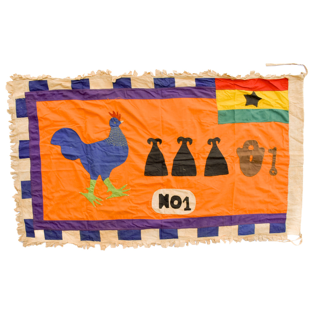 Asafo Flag Frankaa with Appliqué Ghana 57x32 Inch Sidley Collection