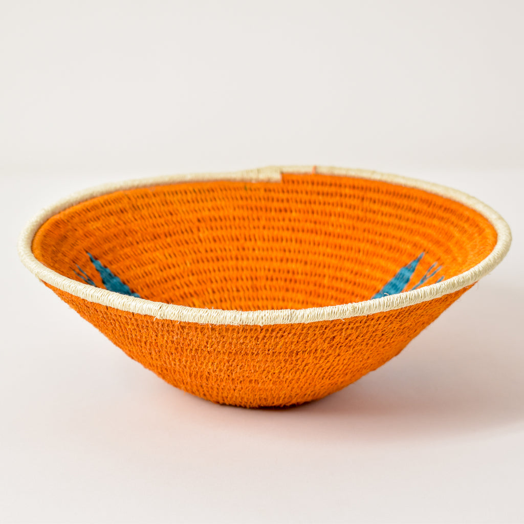 Orange Butterfly Sisal Handwoven Basket Eswatini