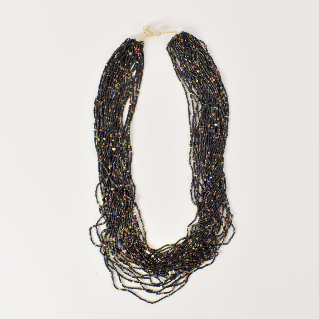 Black Baule Tamba Seed Bead Necklace