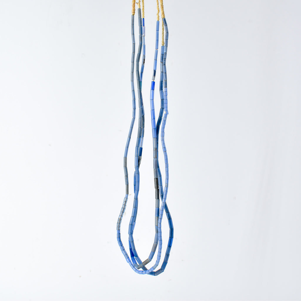 3 Strands Bida Glass Blue Trade Beads Nigeria
