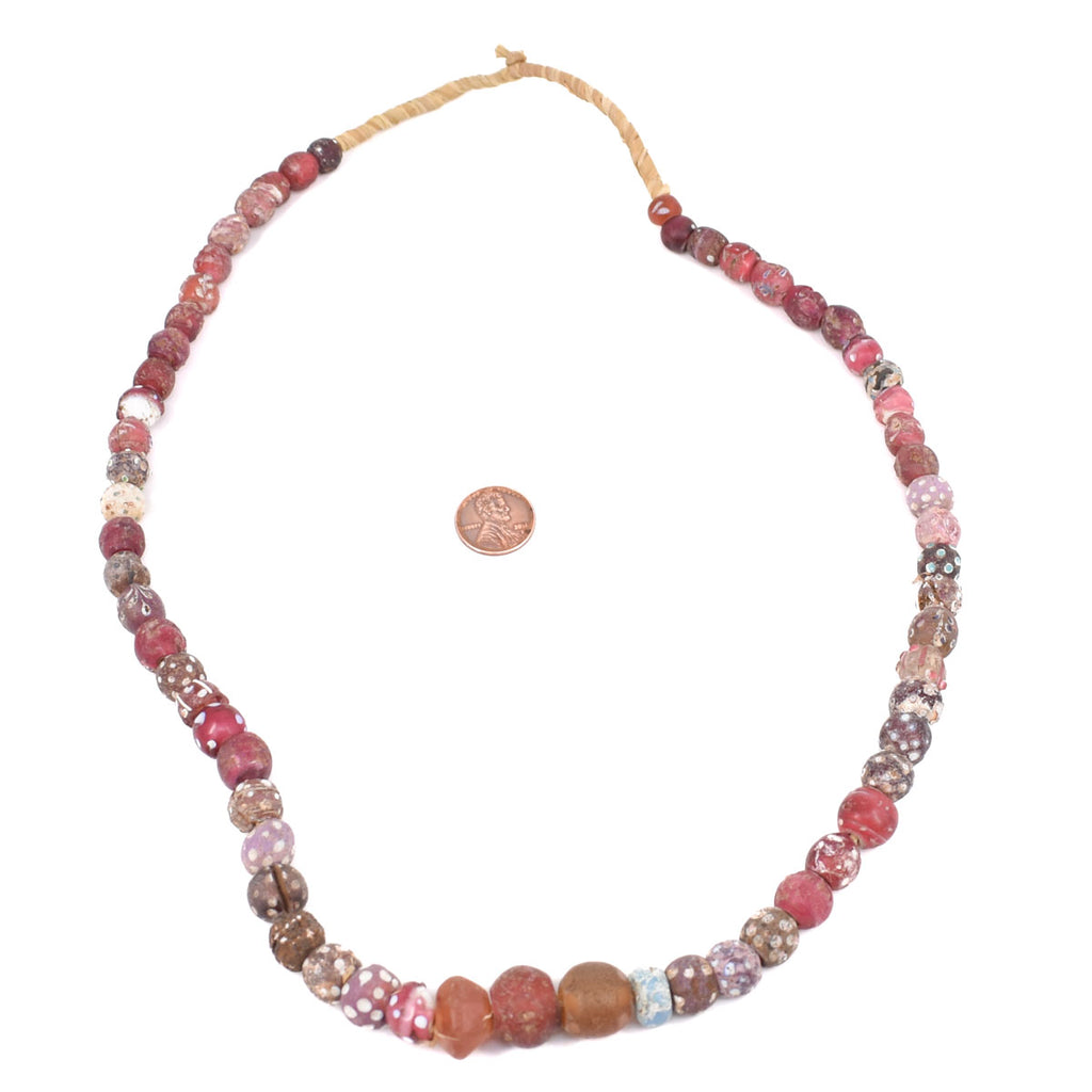 Mixed Red Skunk Venetian Trade Beads