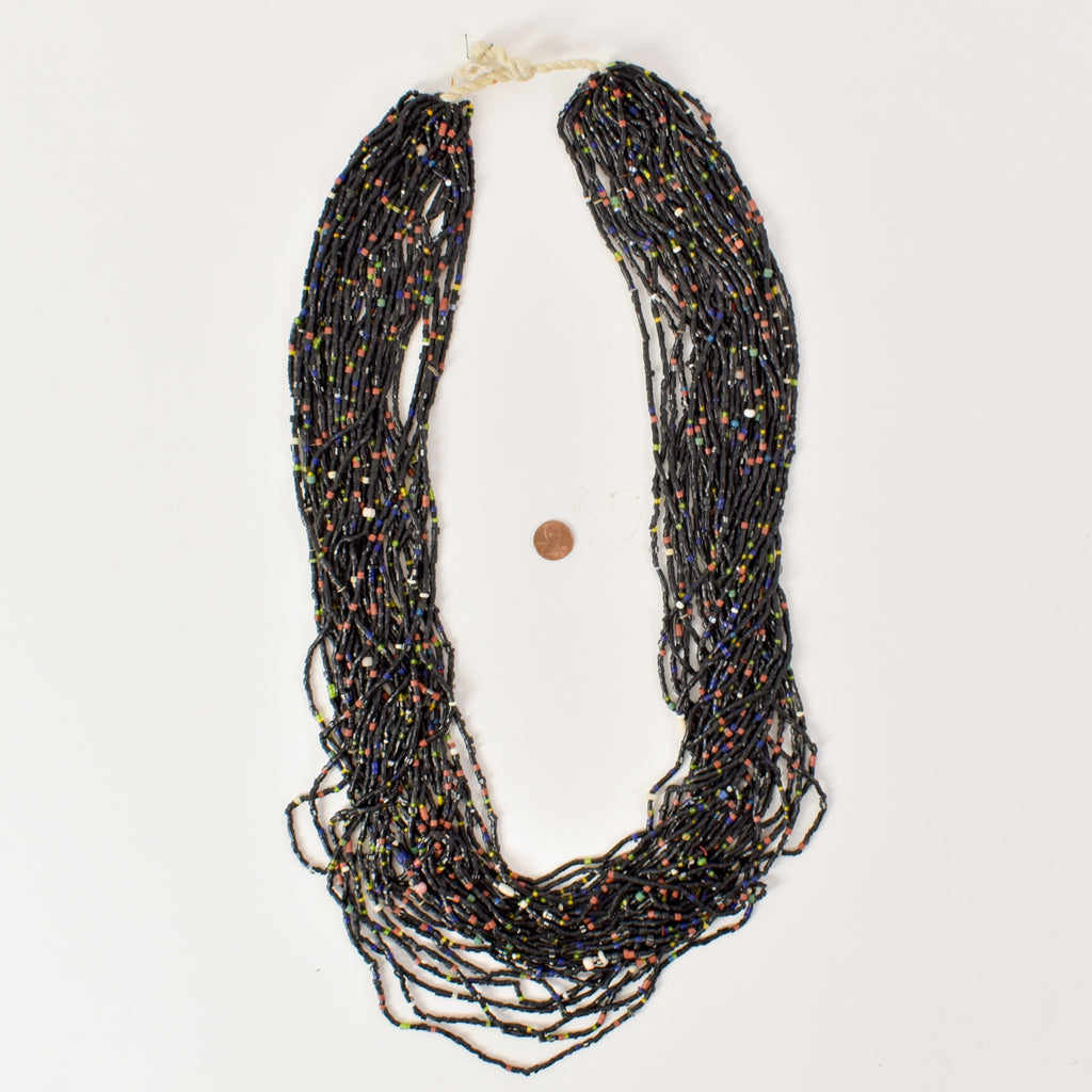 Black Baule Tamba Seed Bead Necklace