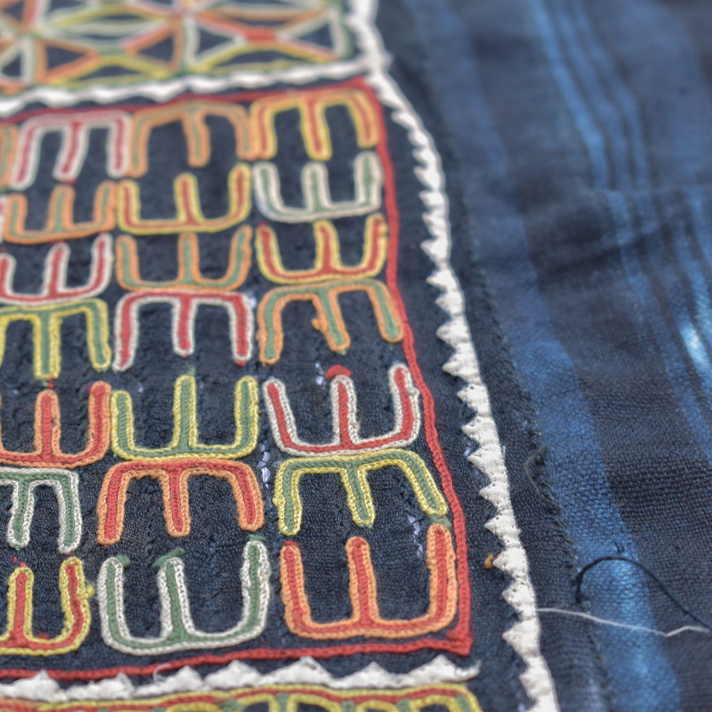 Wodaabe Bororo Indigo Embroidered Textile 47x57 inches