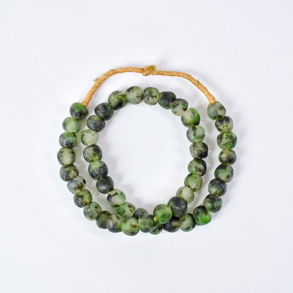 Krobo "Recycled" Powder Glass Camo Patterned Trade Beads