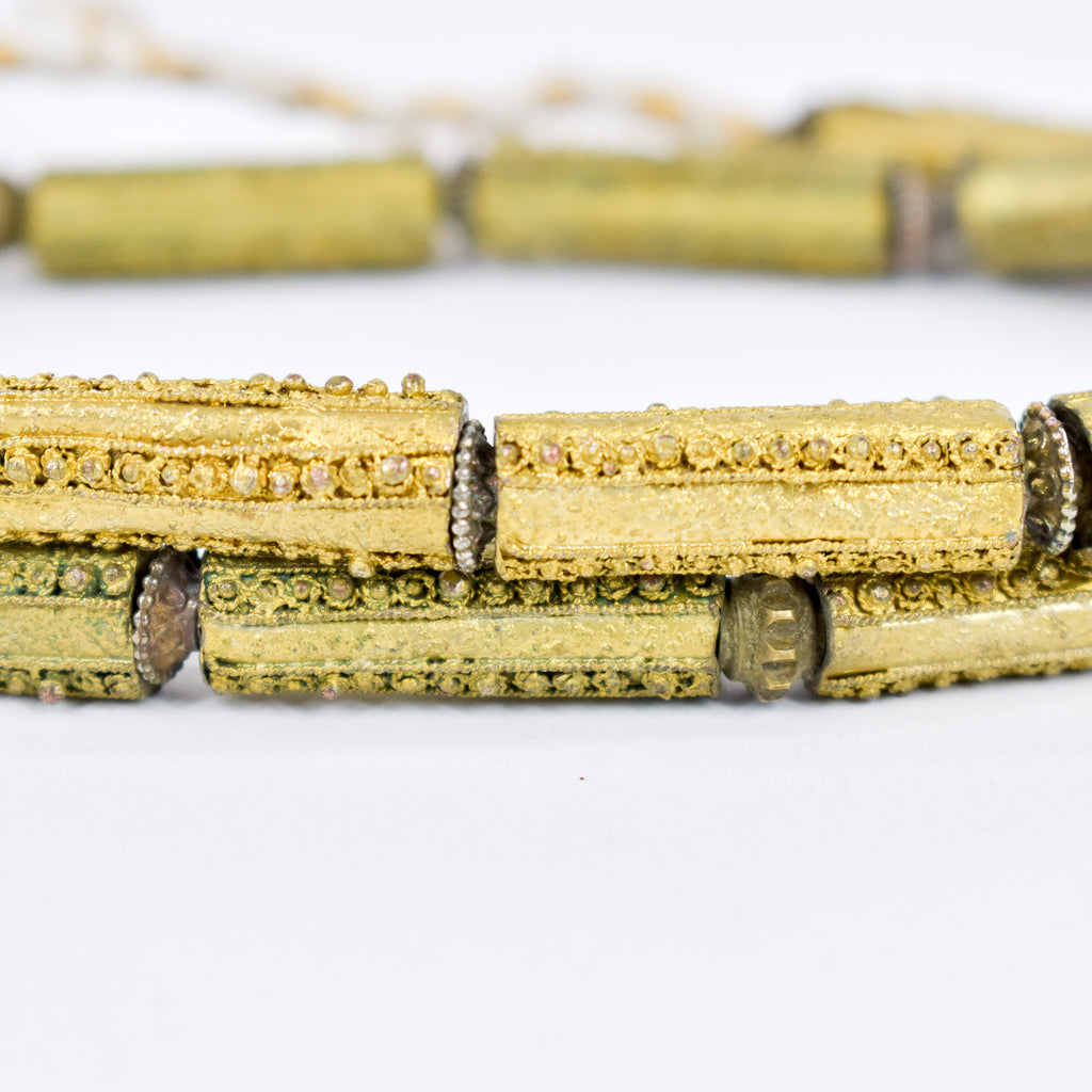 Yoruba Gilded Brass Raised Dot Beads Nigeria