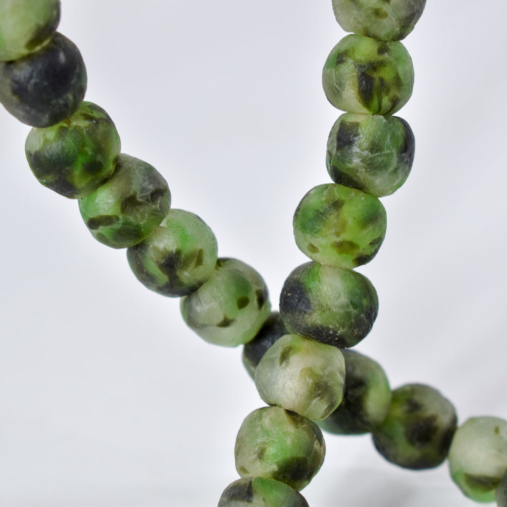 Krobo "Recycled" Powder Glass Camo Patterned Trade Beads