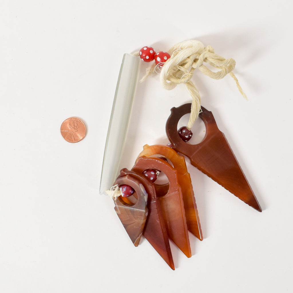 Carnelian Talhakimt Pendants and Skunk Trade Beads