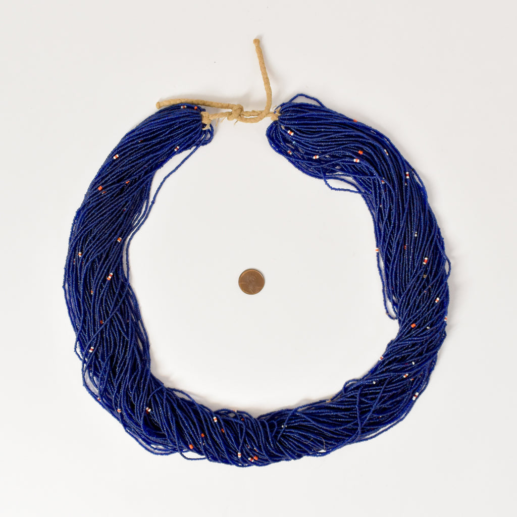 Navy Baule Tamba Seed Bead Necklace