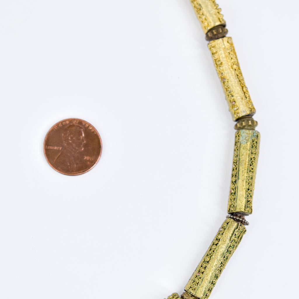Yoruba Gilded Brass Raised Dot Beads Nigeria