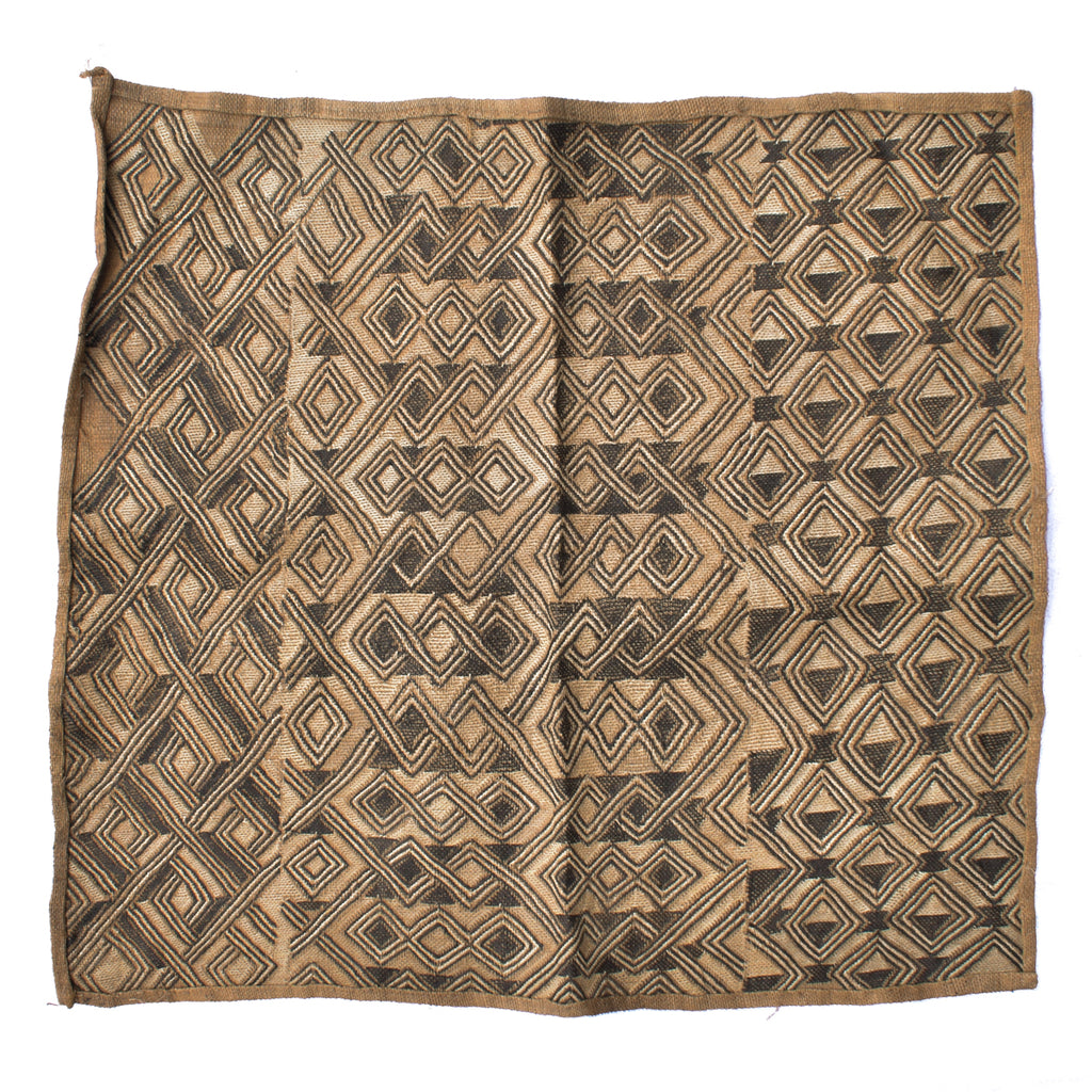 Kuba Square Raffia Textile Congo 24x26 Inch