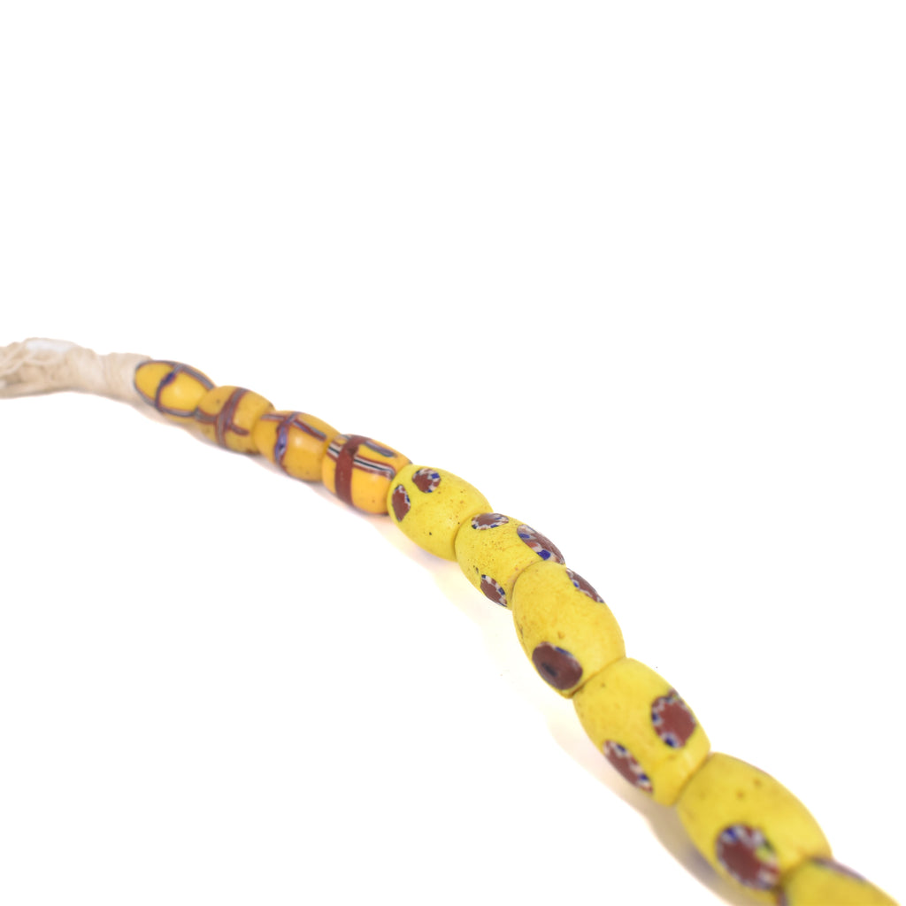 Yellow Venetian Trade Beads 34 Inch