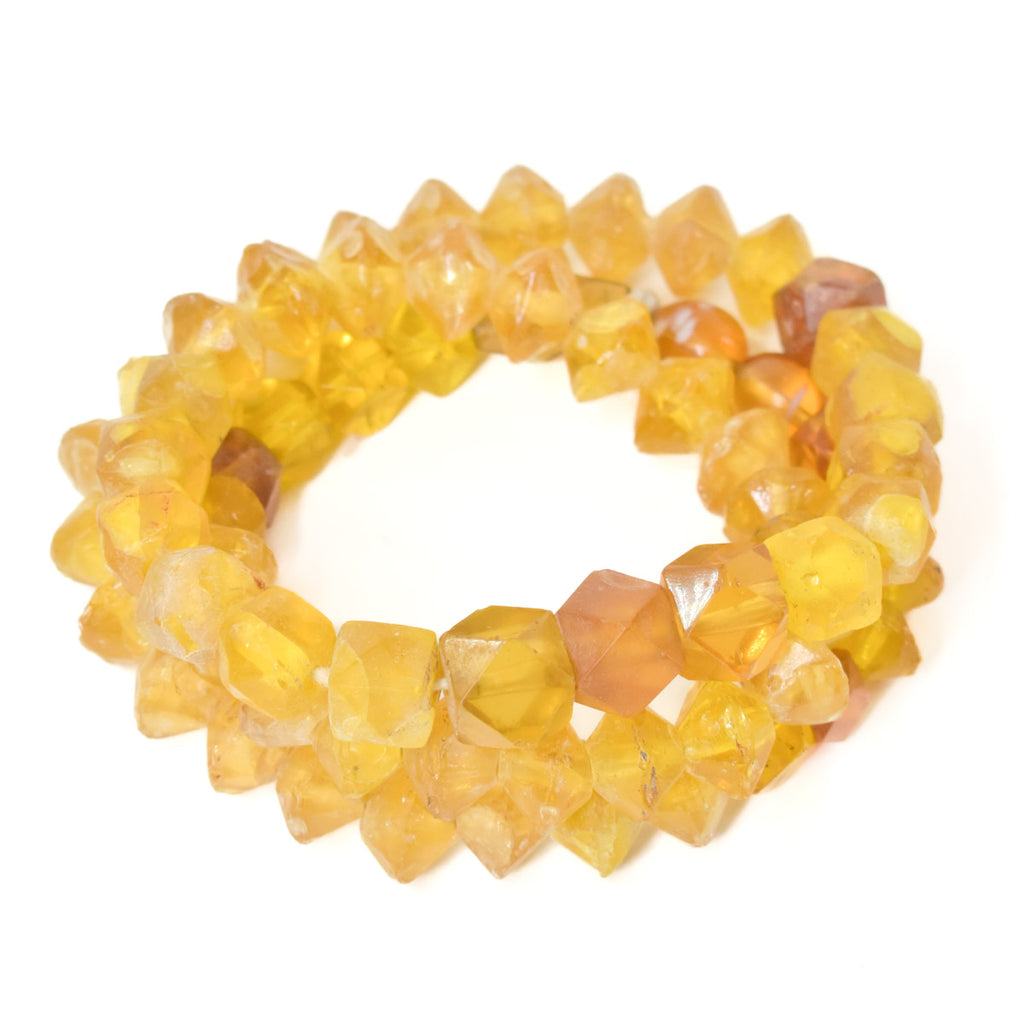 Yellow Bohemian Vaseline Trade Beads