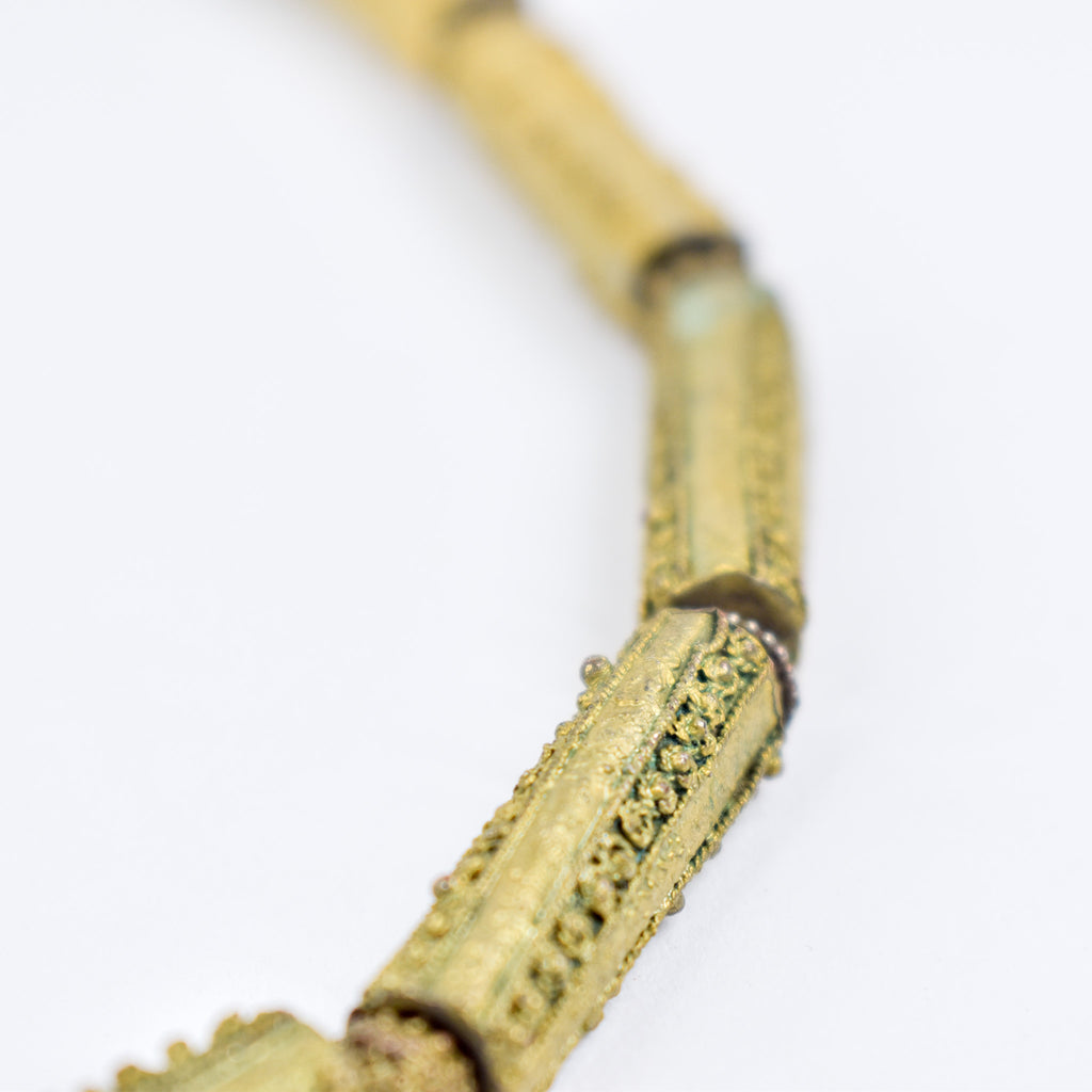 Yoruba Gilded Brass Raised Dot Beads Nigeria