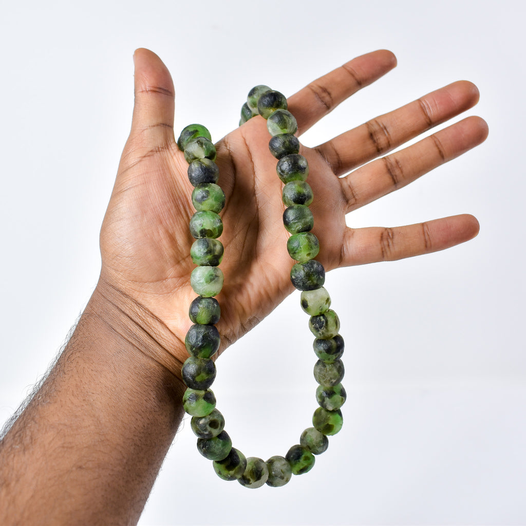 Krobo "Recycled" Powder Glass Camo Patterned Trade Beads