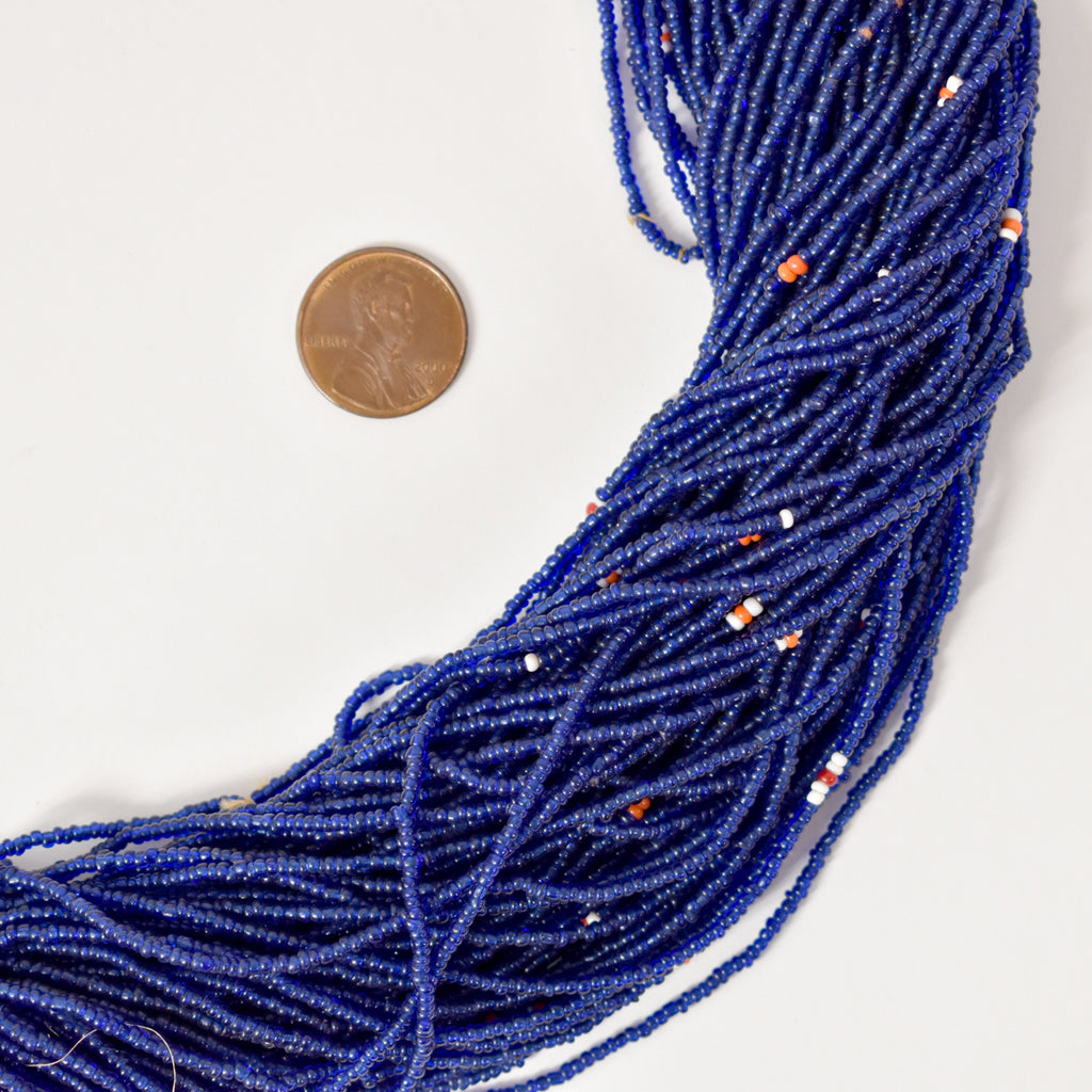 Navy Baule Tamba Seed Bead Necklace