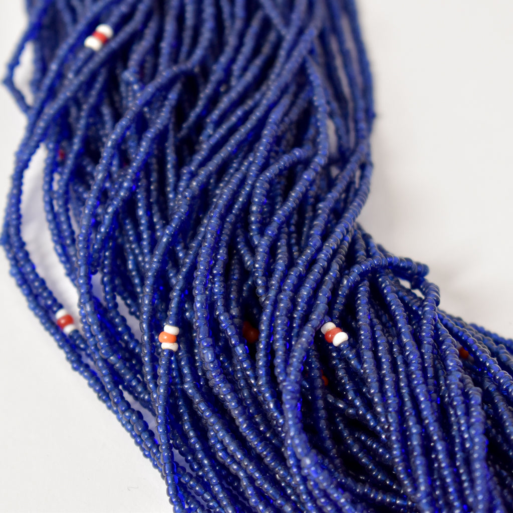 Navy Baule Tamba Seed Bead Necklace