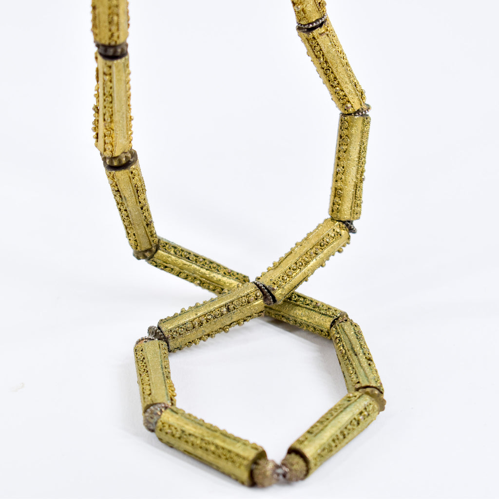 Yoruba Gilded Brass Raised Dot Beads Nigeria