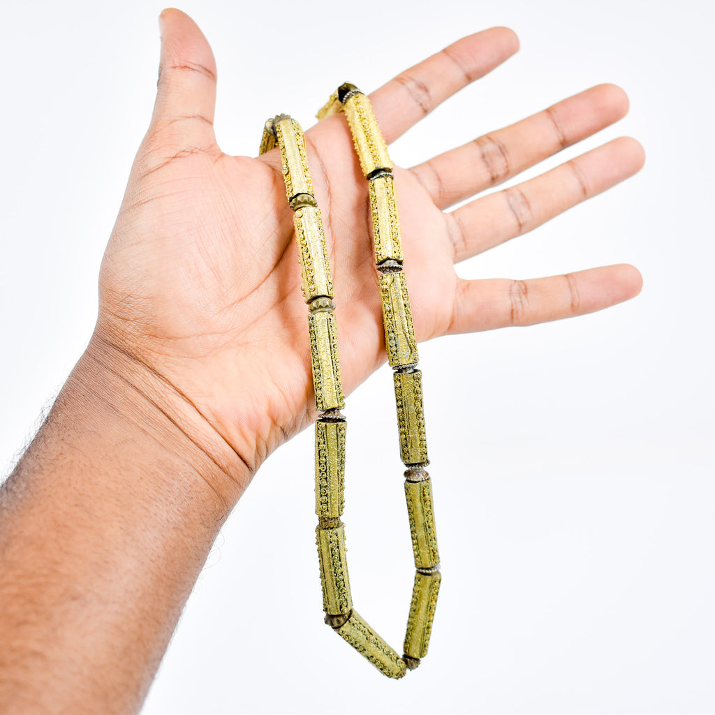 Yoruba Gilded Brass Raised Dot Beads Nigeria