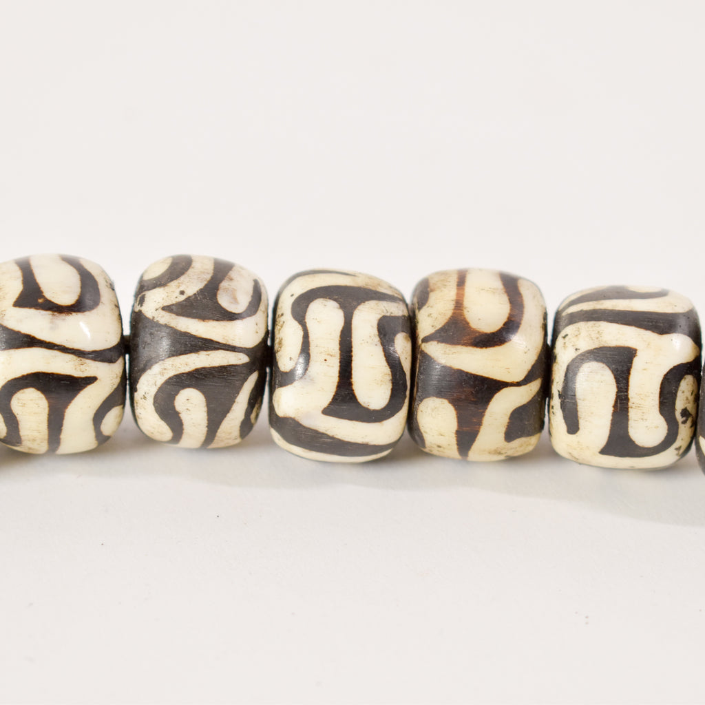 Batik Mudcloth Bone Beads Sidley Collection 30 Inch