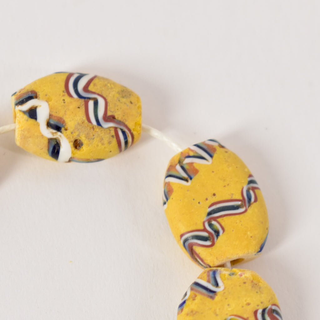 8 Yellow Tabular Venetian Trade Beads