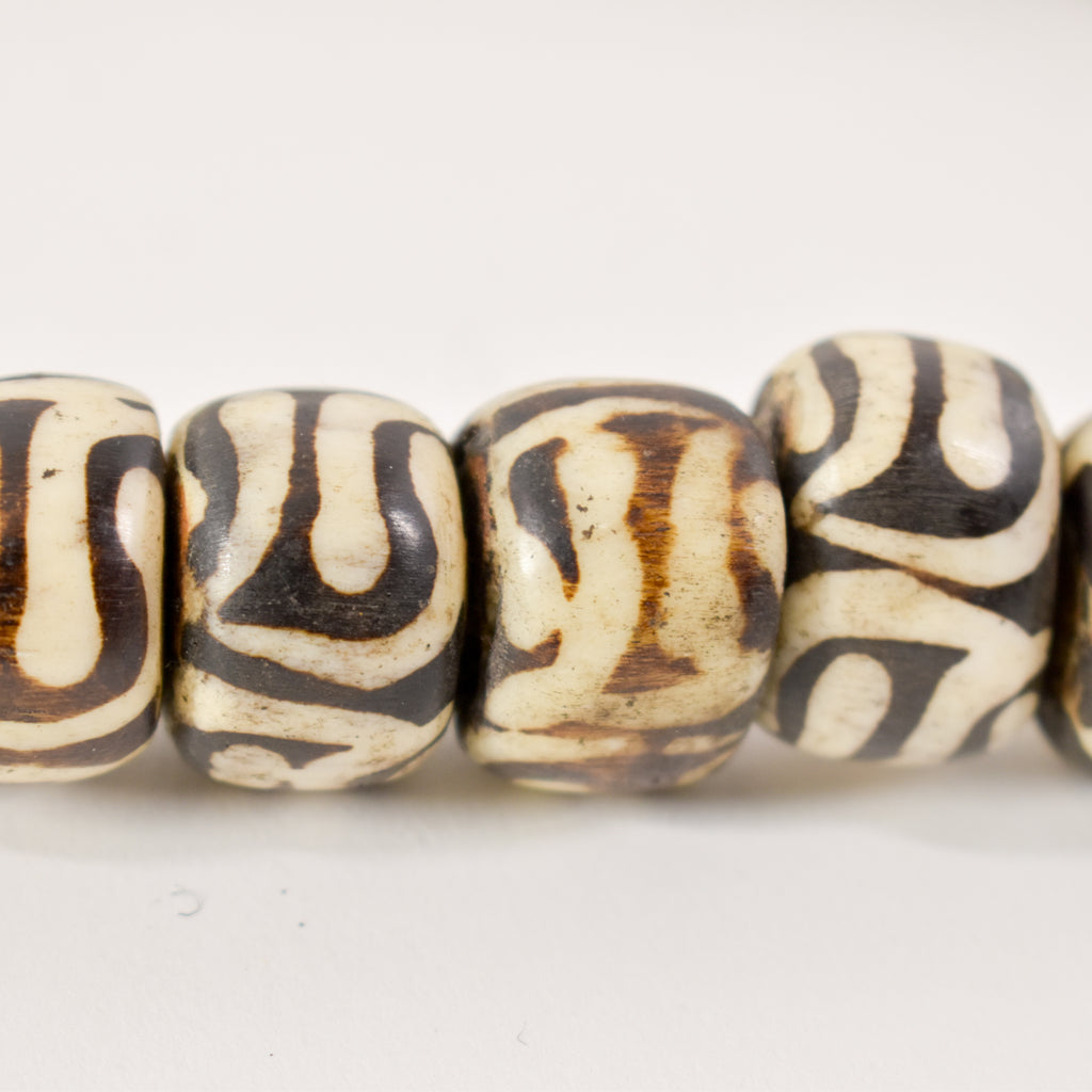 Batik Mudcloth Bone Beads Sidley Collection 30 Inch