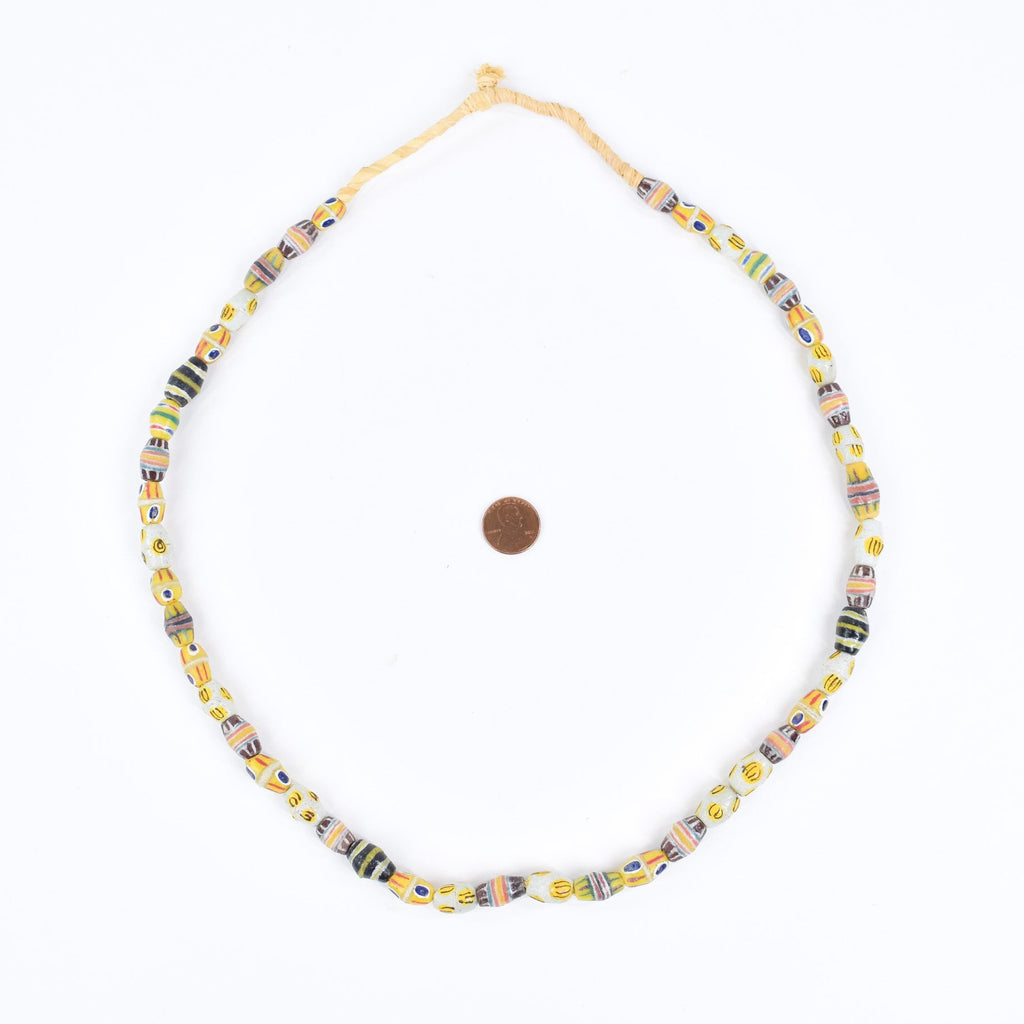 Krobo "Recycled" Powder Glass Multicolor Patterned Trade Beads