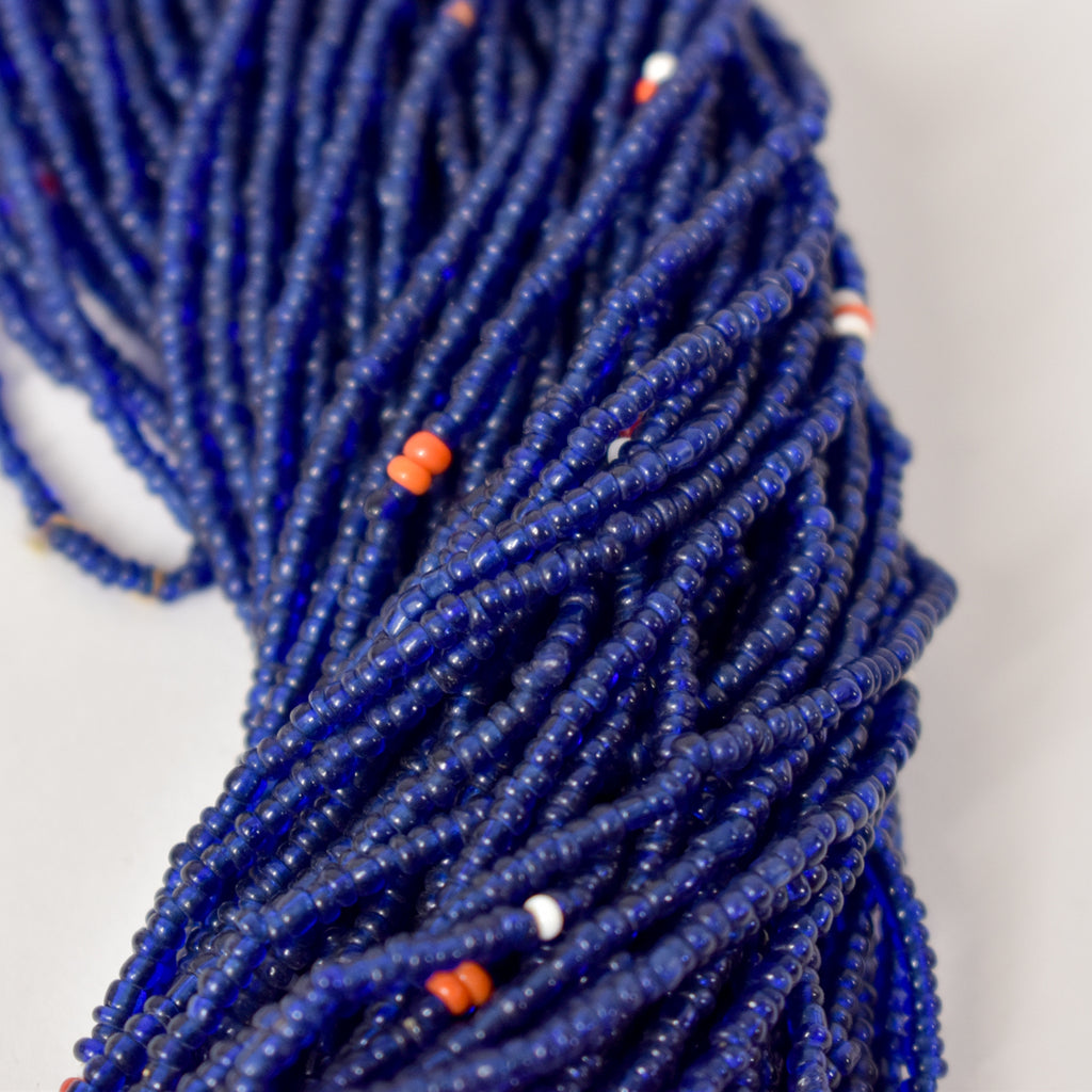 Navy Baule Tamba Seed Bead Necklace