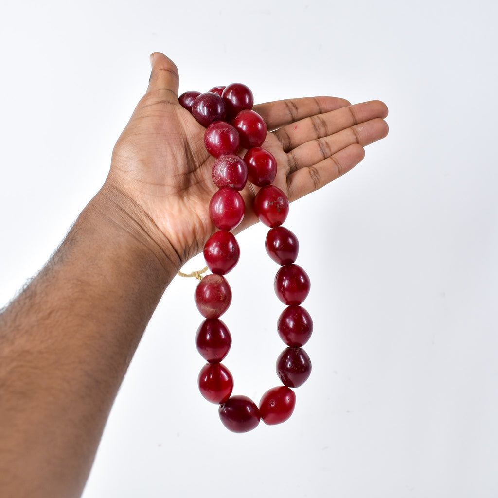 Pigeon Egg Dark Red Trade Beads