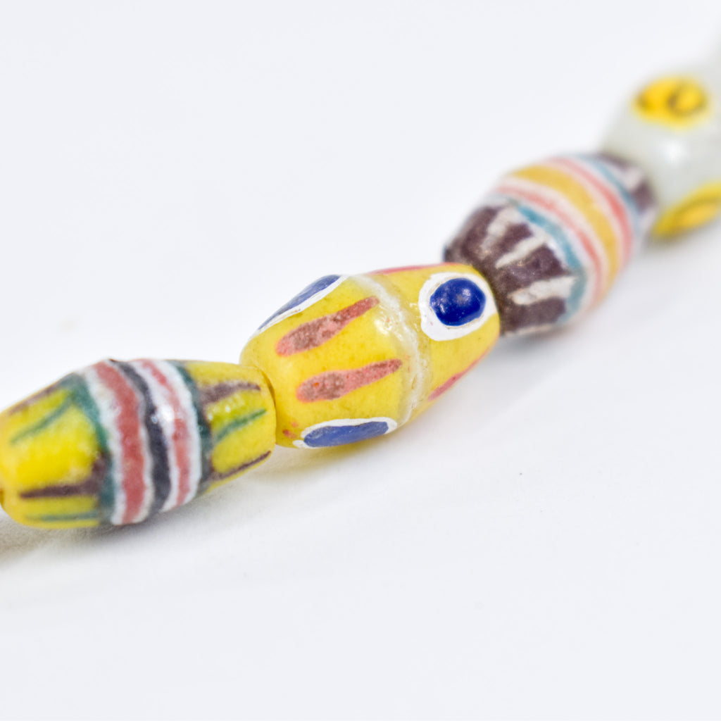 Krobo "Recycled" Powder Glass Multicolor Patterned Trade Beads
