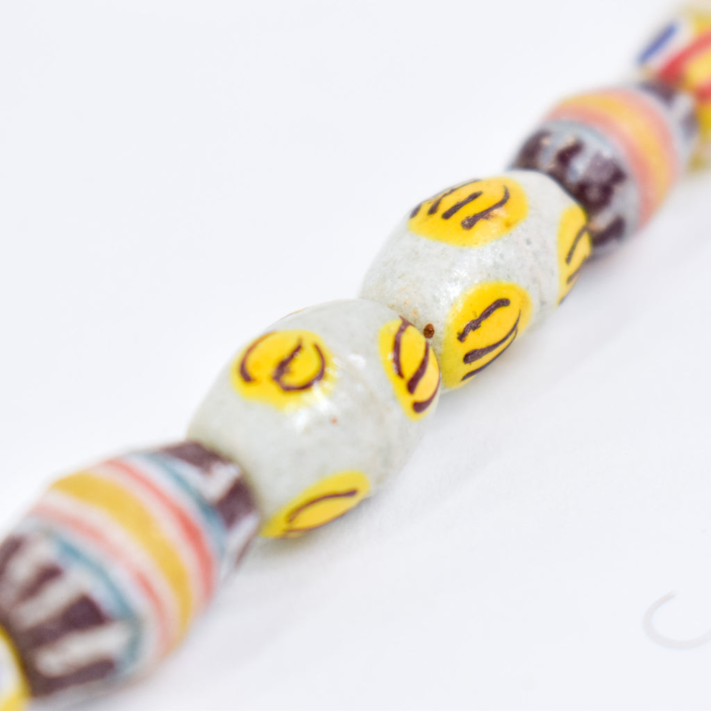 Krobo "Recycled" Powder Glass Multicolor Patterned Trade Beads