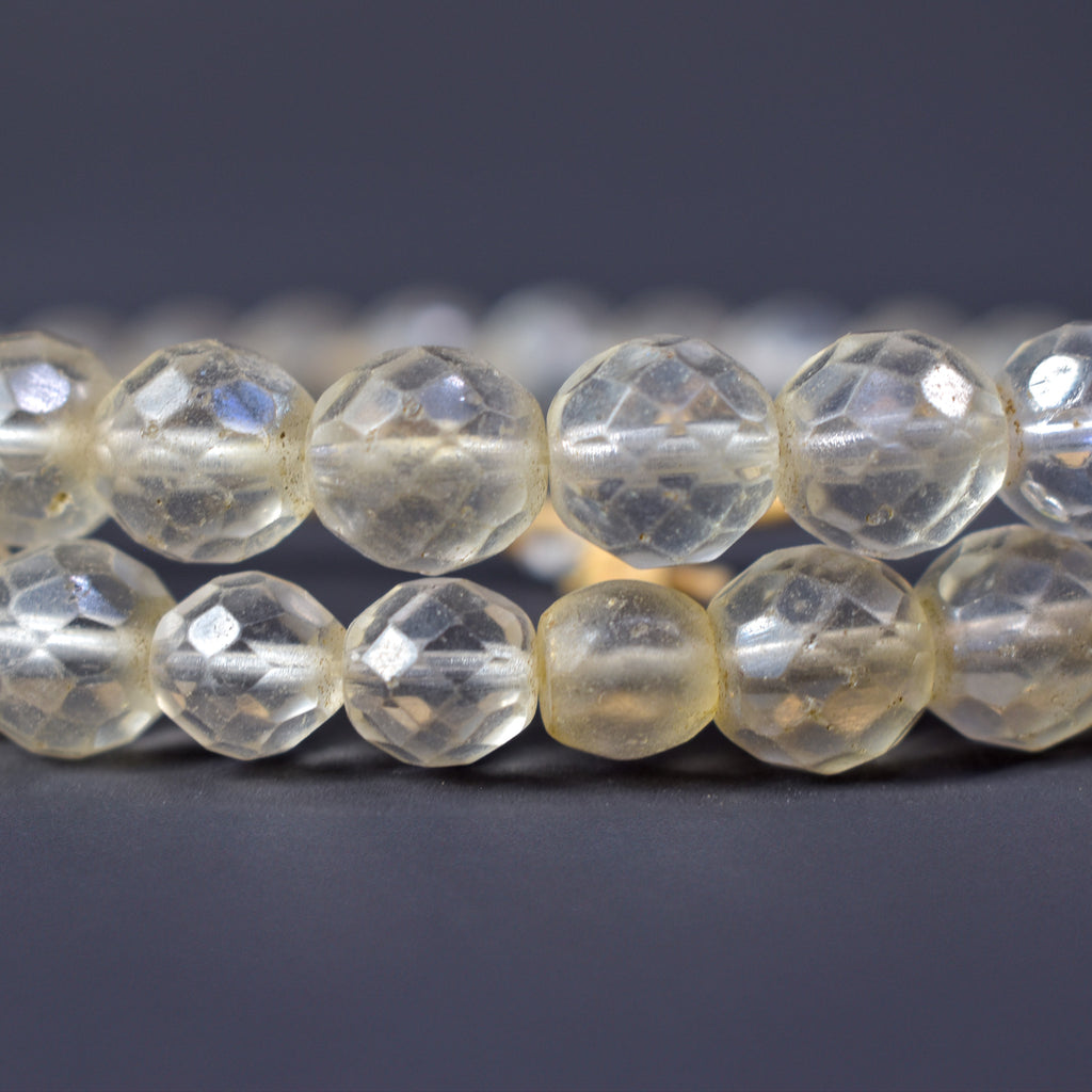 Faceted Bohemian Clear Trade Beads