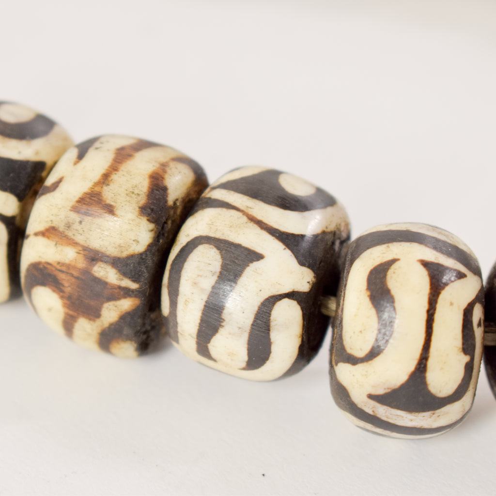 Batik Mudcloth Bone Beads Sidley Collection 30 Inch