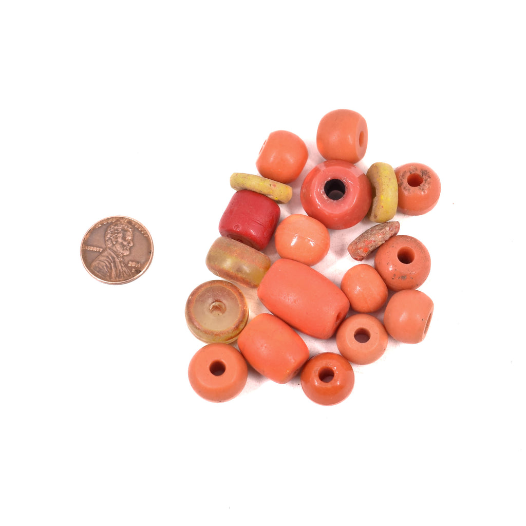  19 Mock Coral Trade Beads