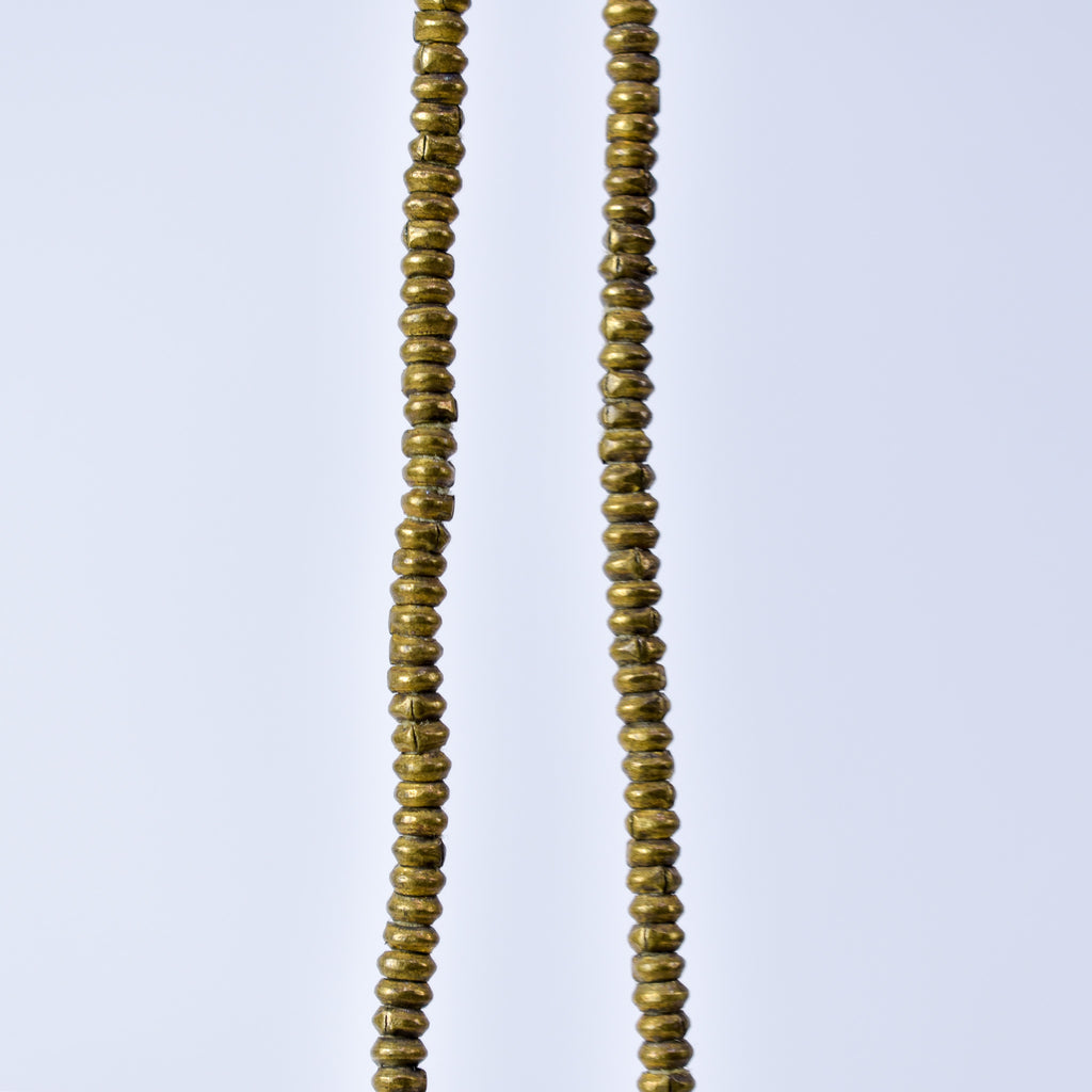 Brass Color Metal Heishi Beads Ethiopia 33 Inch