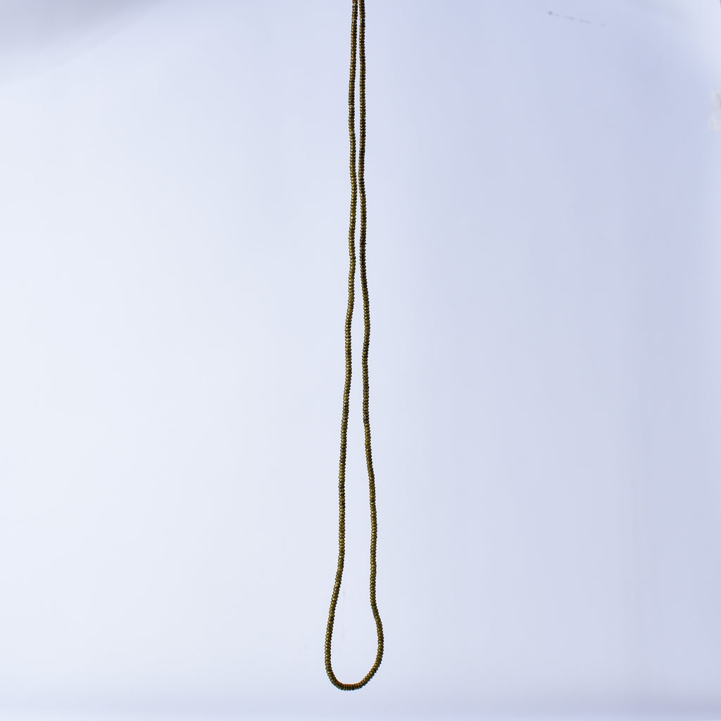 Brass Color Metal Heishi Beads Ethiopia 33 Inch