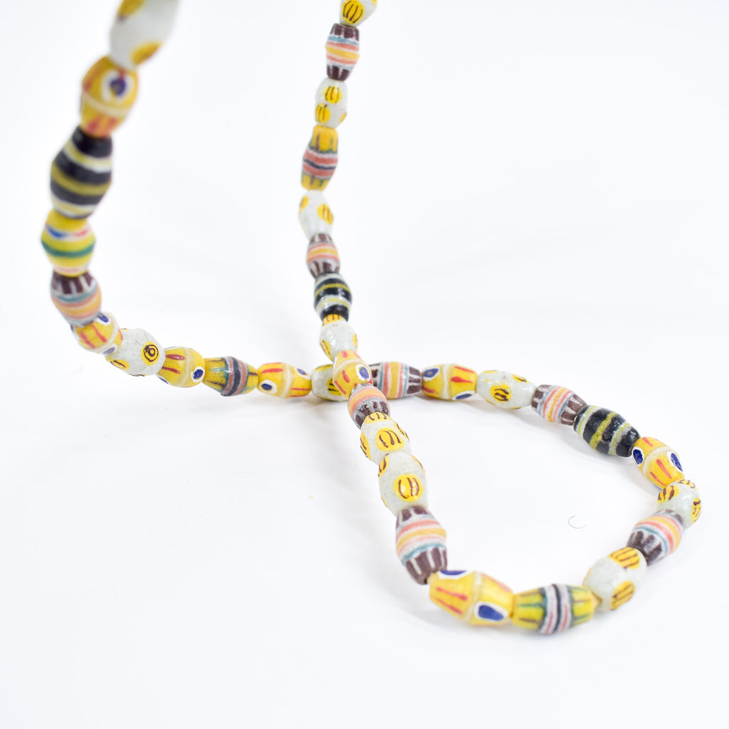 Krobo "Recycled" Powder Glass Multicolor Patterned Trade Beads