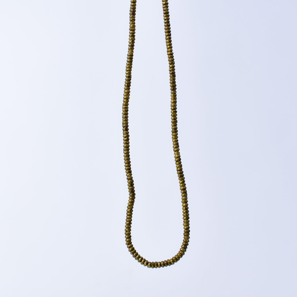 Brass Color Metal Heishi Beads Ethiopia 33 Inch