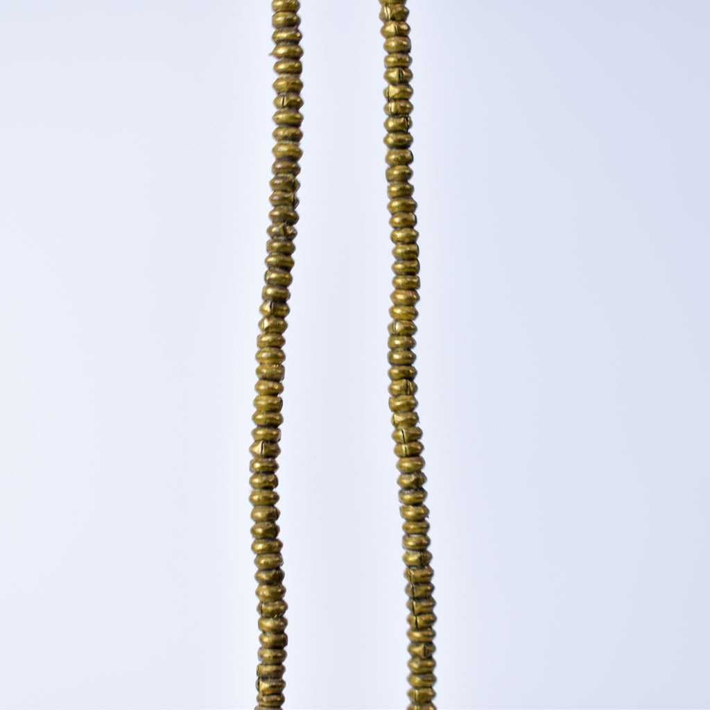 Brass Color Metal Heishi Beads Ethiopia 33 Inch