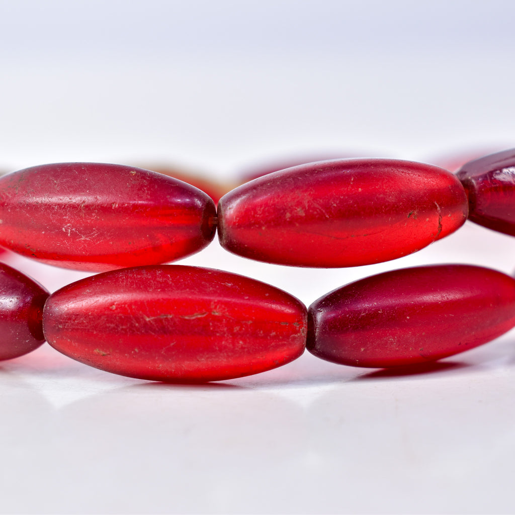 Bohemian Faceted Red Trade Beads