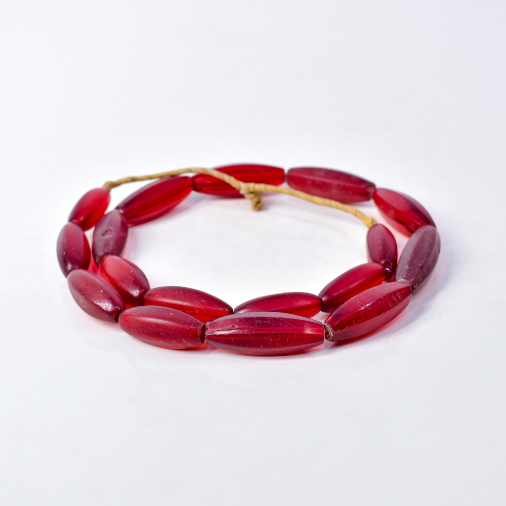 Bohemian Faceted Red Trade Beads