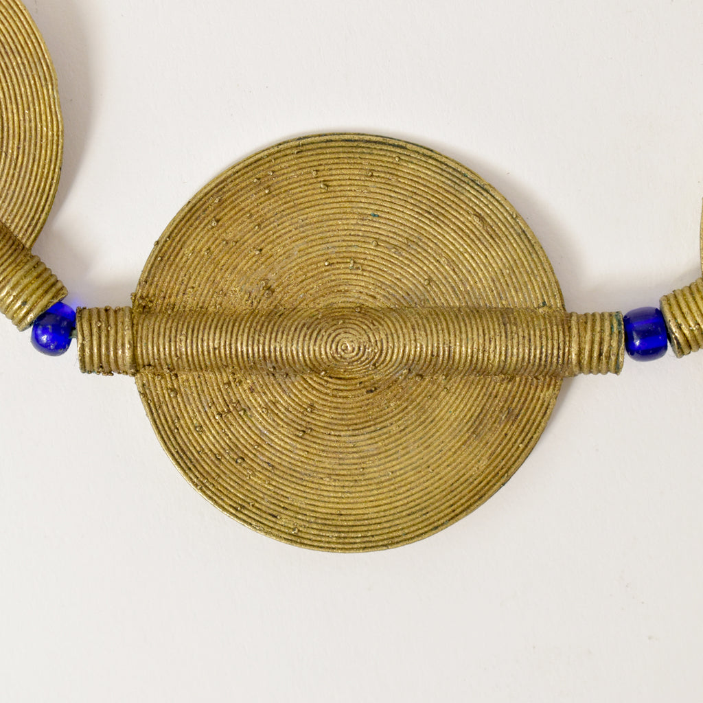 Baule Brass Coin Shaped Beads Côte d'Ivoire 26 inches