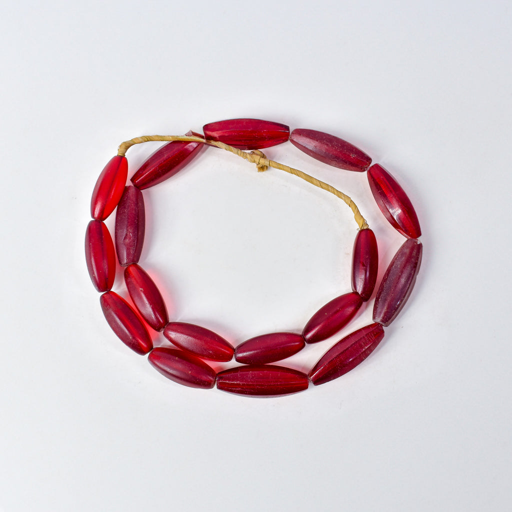 Bohemian Faceted Red Trade Beads