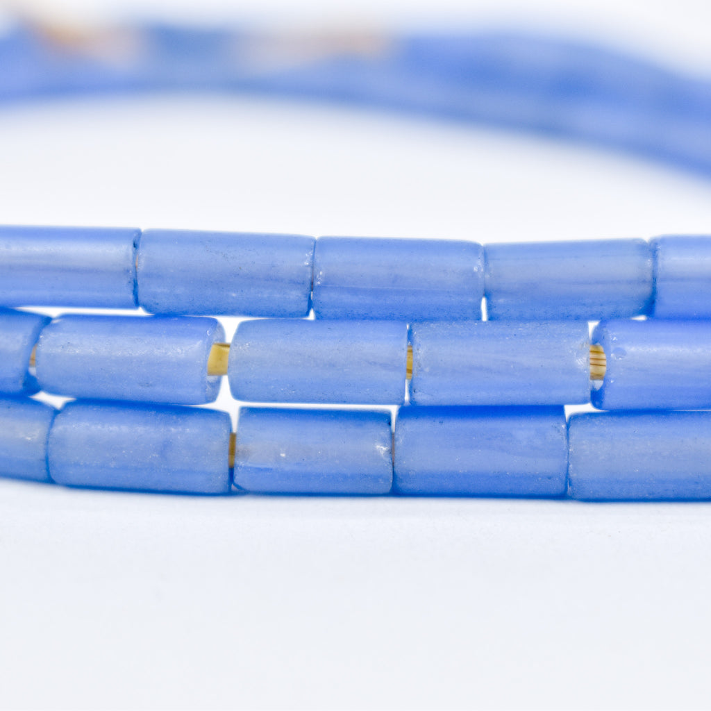 Bida Glass Blue Trade Beads Nigeria 40 Inch
