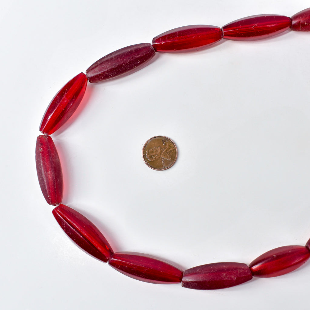 Bohemian Faceted Red Trade Beads