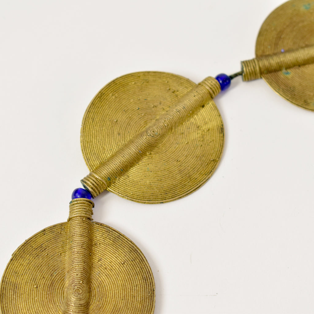 Baule Brass Coin Shaped Beads Côte d'Ivoire 26 inches