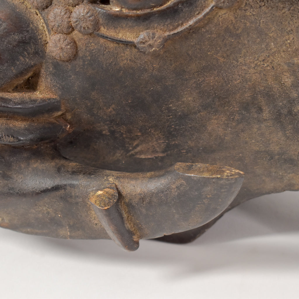 Baule Wooden Ram Mask Gbagba Cote d'Ivoire