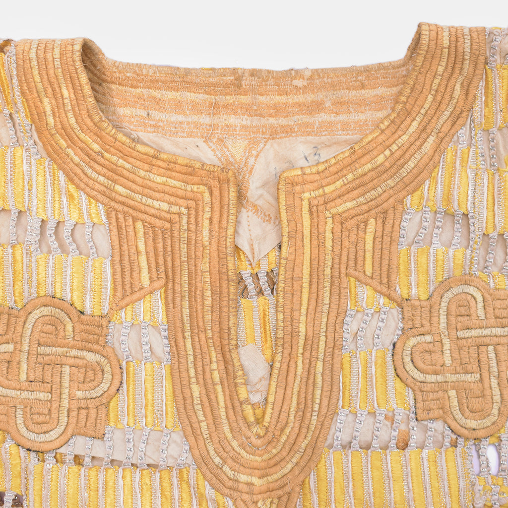 Hausa Boubou Outfit with Men's Top, Bottom and Hat Beige Nigeria