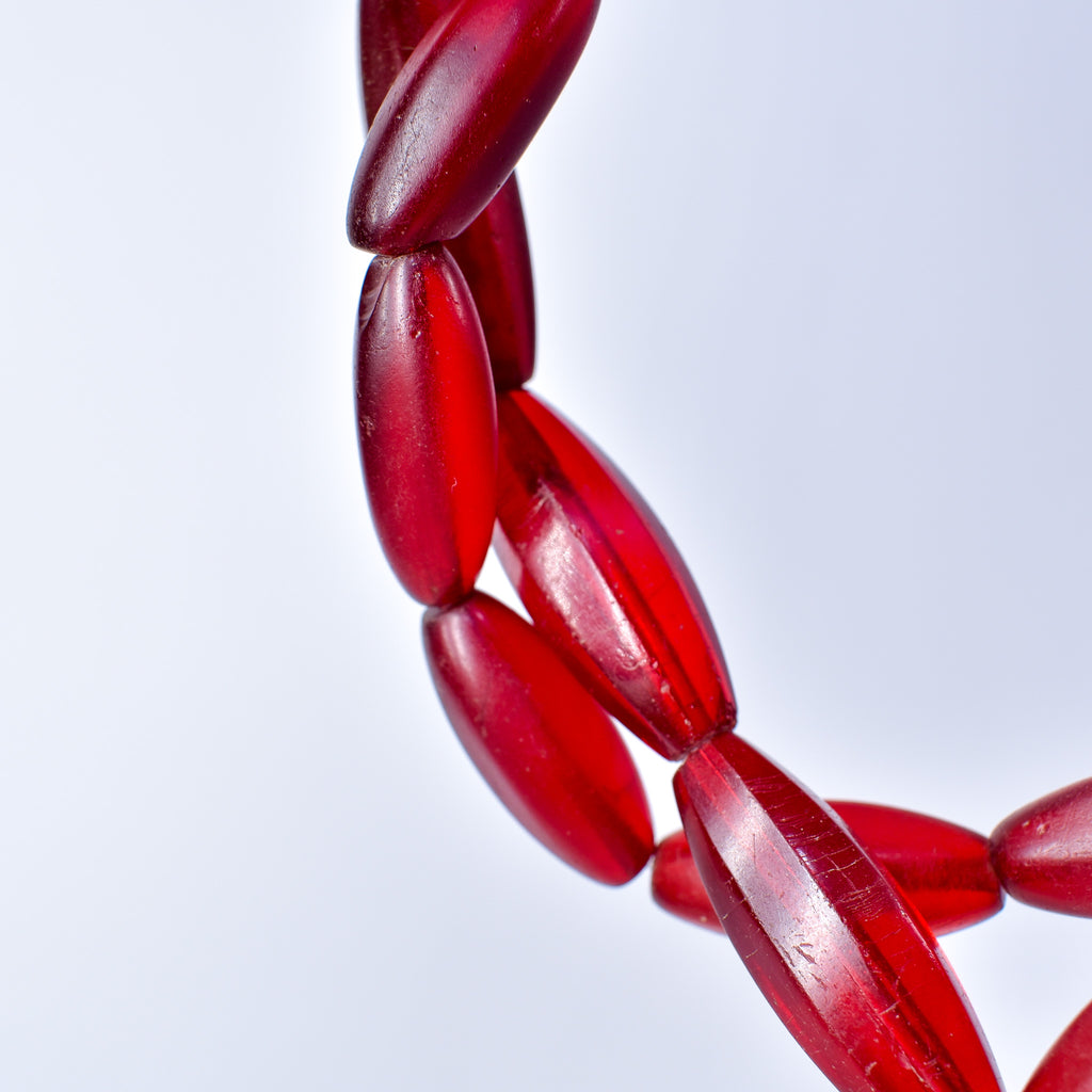 Bohemian Faceted Red Trade Beads
