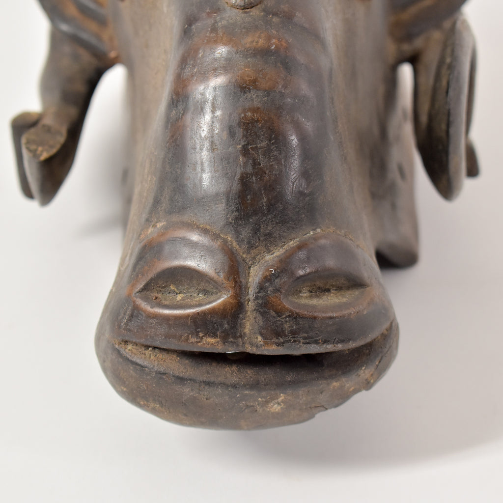 Baule Wooden Ram Mask Gbagba Cote d'Ivoire