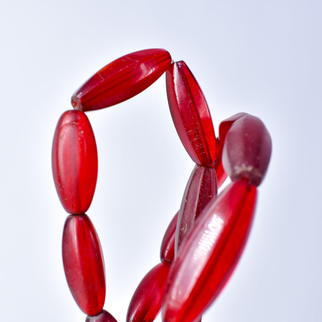Bohemian Faceted Red Trade Beads